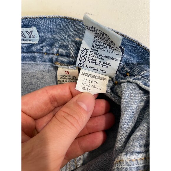 Vtg Y2K Union Bay Womens Button Up‎ Denim Mini Skirt Size 3 Twee Coquette Ombre - Picture 6 of 11
